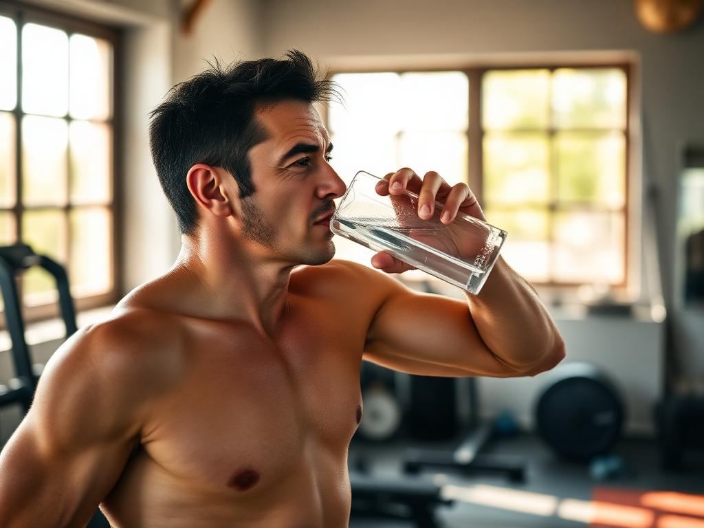 Man staying active and focused outdoors